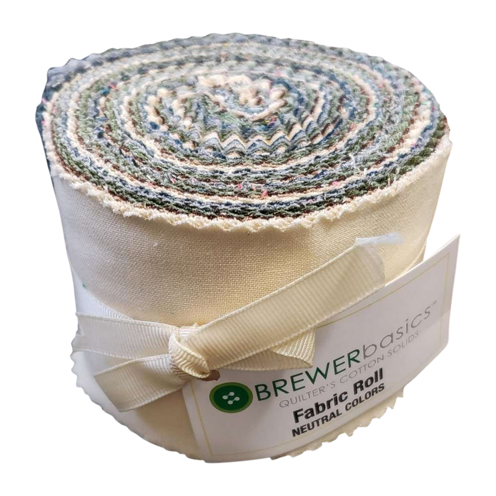 100% Cotton Quilt Fabric - Neutral Color Assortment - 20 Strip Fabric Roll